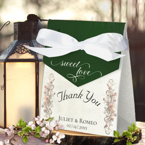 Sweet Love Thank You- Emerald Favor Boxes