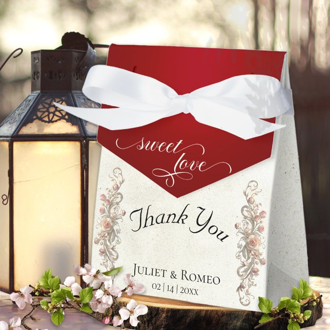Sweet Love Thank You- Red Favor Boxes (Creator Uploaded)