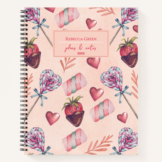 Sweet Love Valentine’s Day Romance Spiral Notebook (Front)