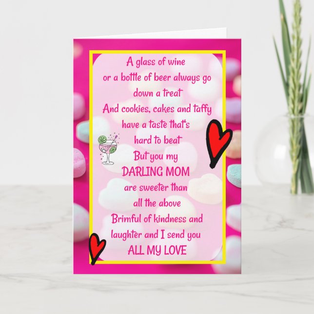 Sweet Lovely Poem Mother Sentimental Birthday Card (Front)