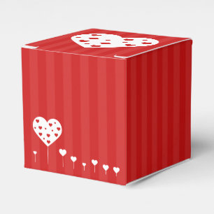 Sweet Lovely Romantic Red White Hearts Favor Boxes