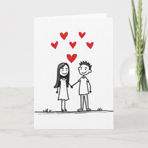 Sweet Loving Couple Hearts Card