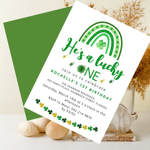 Sweet Lucky One Birthday Party Invitation