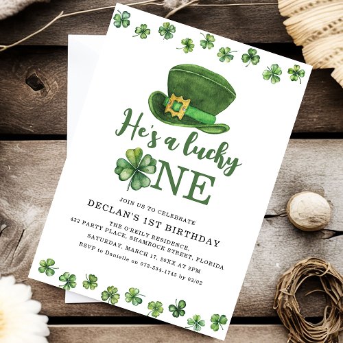 Sweet Lucky One Birthday Party Invitation