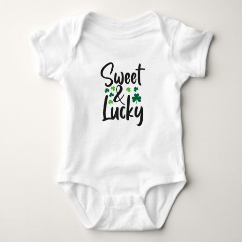 Sweet  Lucky St Patricks Day Baby Bodysuit