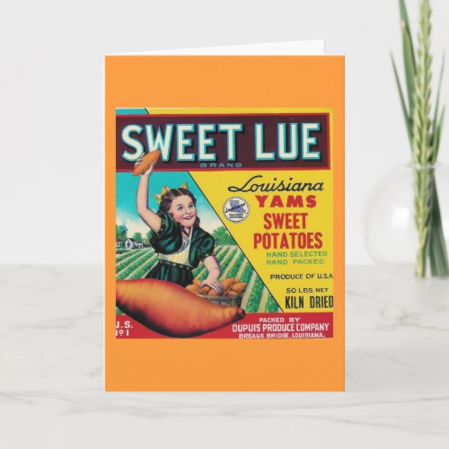 sweet lue yams greeting card