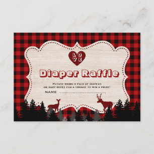 Sweet Lumberjack Baby Shower Diaper Raffle Enclosure Card