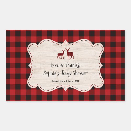 Sweet Lumberjack Little Hunter Baby Shower Rectangular Sticker