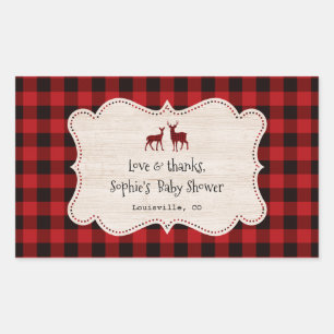 Sweet Lumberjack Little Hunter Baby Shower Rectangular Sticker