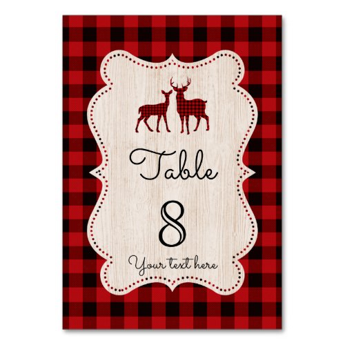 Sweet Lumberjack Little Hunter Baby Shower Table Number