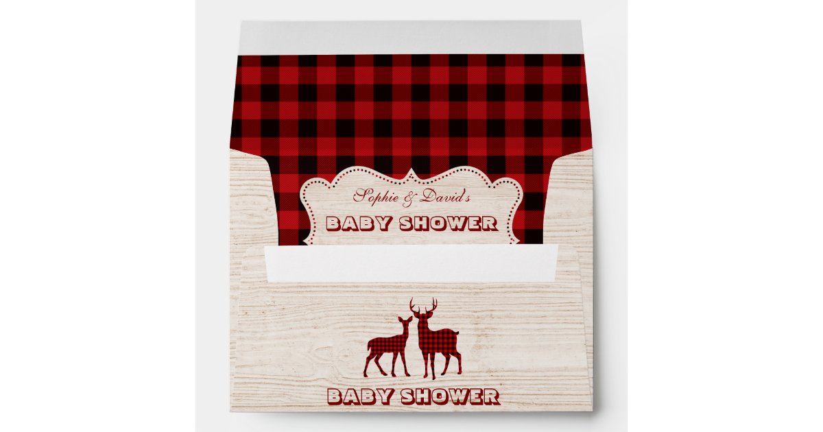 Sweet Lumberjack Red Buffalo Old Barn Baby Shower Envelope Zazzle Com