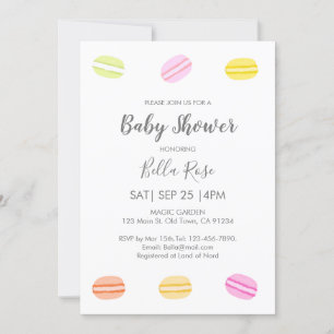 Sweet Macaron Baby Shower Invitations