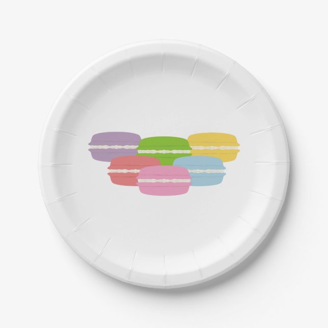 Sweet Macarons Cake Paper Plates (Front)