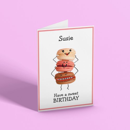 Sweet Macaroon Customisable Birthday Card