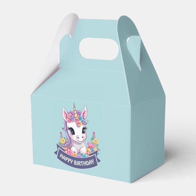 Sweet Magical Baby Unicorn  Favor Boxes (Front Side)