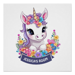 Sweet Magical Baby Unicorn Poster