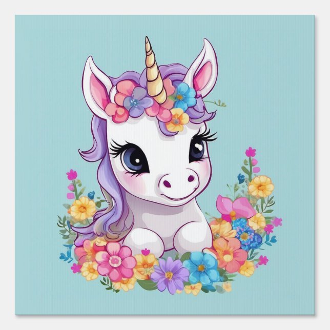 Sweet Magical Baby Unicorn  Sign (Front)