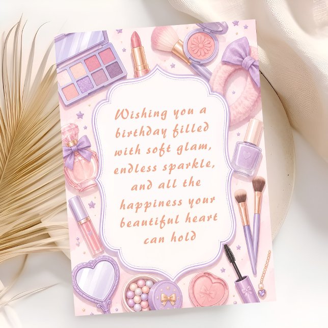 Sweet Makeup Theme Birthday Wishes Card (Creator Uploaded)