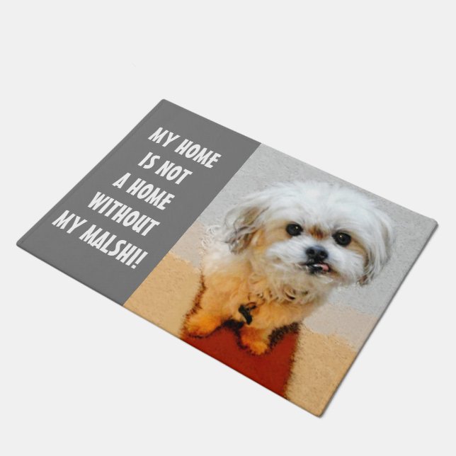 Sweet Malshi Dog Doormat (Angled)