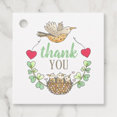 Sweet Mama and Baby Birds Nest Wreath Favor Tags