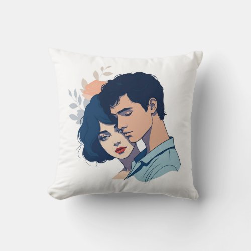 Sweet Man And Woman  Throw Pillow