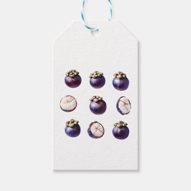 Sweet Mangosteen Tropical Fruit Gift Tags (Front)