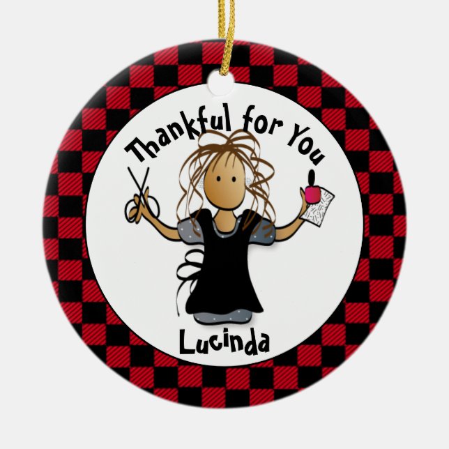  Sweet Manicurist Gift - Cute Thank You Nail Tech  Ceramic Ornament (Front)