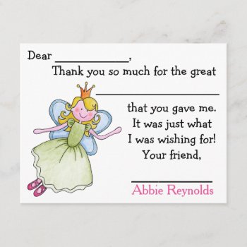 Sweet Manners Fairy Fill In Thank You Notes by Musicat at Zazzle