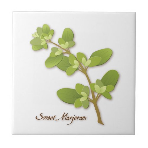 Sweet Marjoram Herb Ceramic Tile