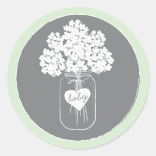 Sweet Mason Jar Baby Shower Favor Sticker