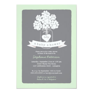 Sweet Mason Jar Neutral Baby Shower Invitation