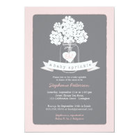 Sweet Mason Jar Pink | Gray Baby Sprinkle Card