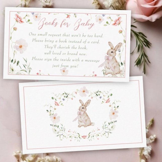 Sweet Meadow Bunny & Wildflowers Baby Shower Enclosure Card (Creator Uploaded)