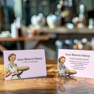 Sweet Memories Bakery Nostalgia Vintage Retro Business Card