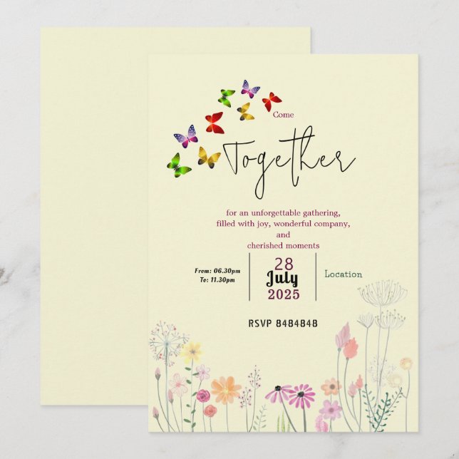 Sweet memories gathering  invitation (Front/Back)