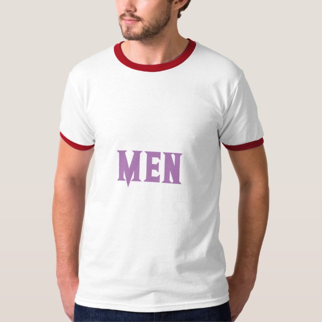 Sweet Men Text Lavender Cute Men's Basic Ringer  T-Shirt (Front)