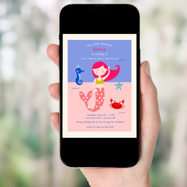 Sweet Mermaid Invitation (Front Digital)
