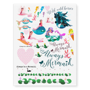 Sweet Mermaid Magic Temporary Tattoos