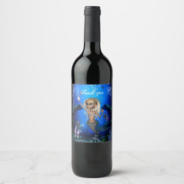 Sweet mermaid wine label (Front)