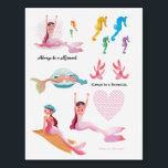 Sweet Mermaids tattoo<br><div class="desc">A sweet little Mermaid waking up after a nap in a sea shell. A cute design with beautiful illustrations by Ulla at mermaid.fi (that’s me!). Perfect for all little girls or also bigger ones as a birthday gift, or for anyone who loves the summer and sea and life on the...</div>