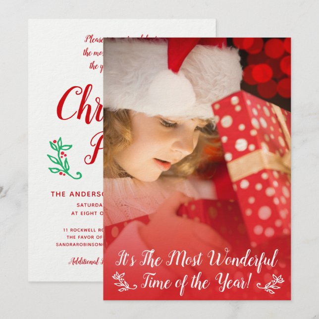 Sweet Merry Christmas Party Photo Template (Front/Back)