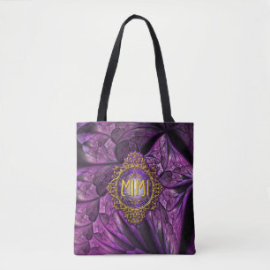 Sweet MIMI Royal Purple & Gold Tote Bag