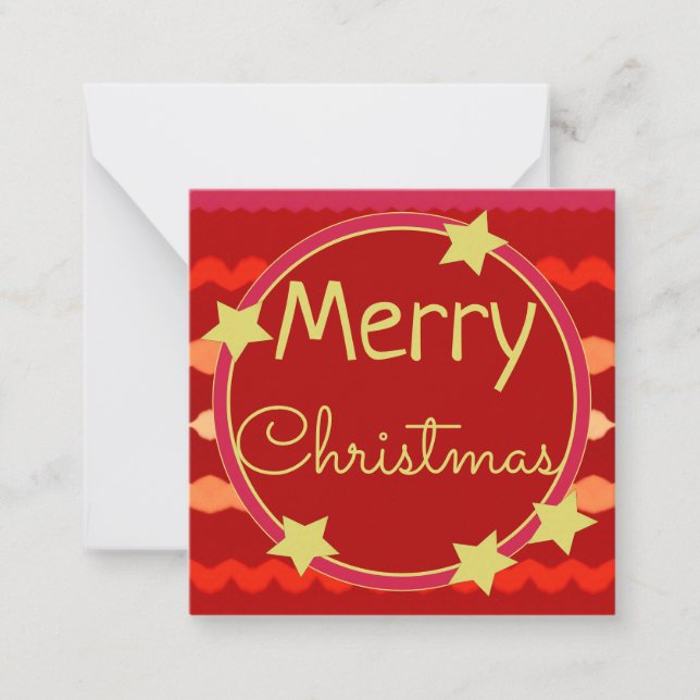 Sweet Mini Christmas Paper Note Card (Front)