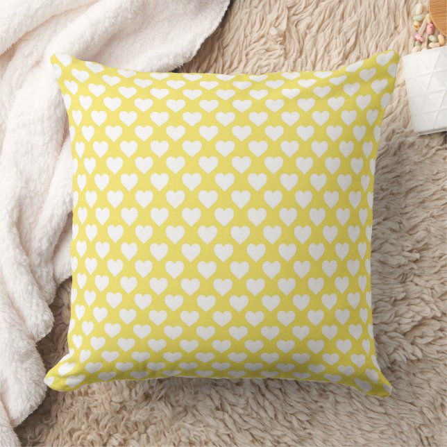 Sweet Mini Hearts Grid Seamless Pattern Throw Pillow (Blanket)