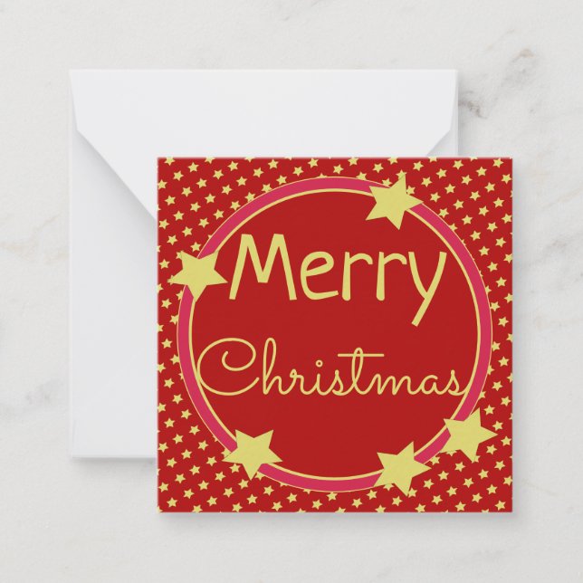 Sweet Mini Star Christmas Paper Note Card (Front)