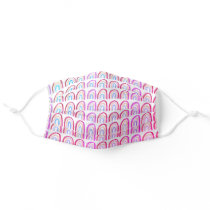 Sweet Minimal Rainbows Watercolor Pattern Adult Cloth Face Mask