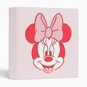 Sweet Minnie Mouse Bow Face Line Art 3 Ring Binder