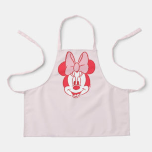 Sweet Minnie Mouse Bow Face Line Art Apron