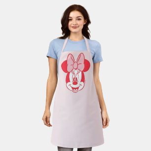 Sweet Minnie Mouse Bow Face Line Art Apron