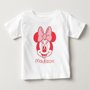 Sweet Minnie Mouse Bow Face Line Art Baby T-Shirt